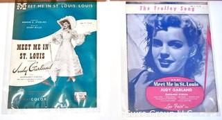 Two (2) Framed Under Glass Original Lobby Cards - Summer Stock & Rain - with Sheet Music. 