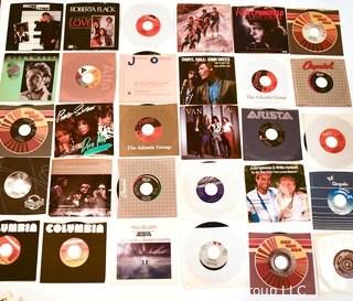 Group of Vintage 45 Vinyl Jukebox Records from the 1980's.