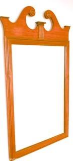 Vintage Wood Frame Open Scroll Pediment Wall Mirror.  Measures 20" x 36".