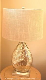 Pair of Antiqued Mercury Table Lamps with Shades. 