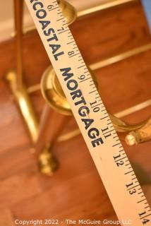 Vintage Floor Standing Brass Towel Rack 