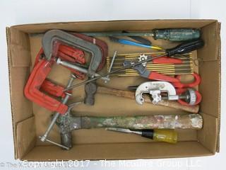 Collection of Tools : C-clamps and hammers