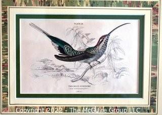 Six (6) Framed Under Glass Hand Colored Engravings of Humming Birds by William Lizars.  Each 12” X 14".