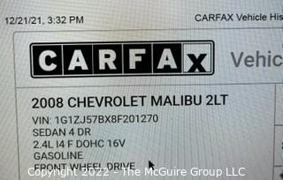 2008 GM Chevy Malibu. 66,000 miles. 1 owner. Clean CARFAX. Clear Title (#) 1G1ZJ57BX8F201270. 