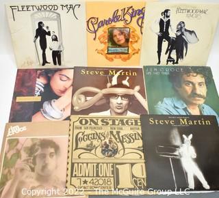 Group of Vintage Rock Music LP Vinyl Albums Including Fleetwood Mac, Carole King, Steve Martin and Jim Croce. 