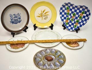 Group of Porcelain, Pottery Plates and Serving Dishes Including Oyster Plate.