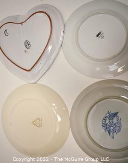 Group of Porcelain, Pottery Plates and Serving Dishes Including Oyster Plate.