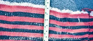 Vintage Peruvian Woven Red & Black Striped Blanket. Damage due to age.  Smaller blanket measures 32 x 58" Larger blanket measures 58 x 96"