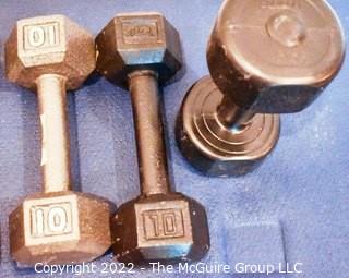 Group of Hand Weights. 