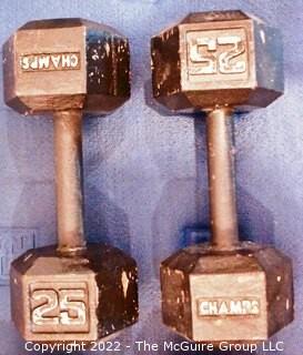 Group of Hand Weights. 