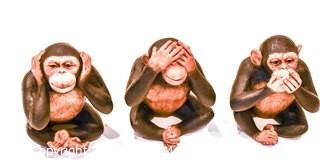 Set of Three Wise Monkey Resin Figures