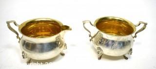 Two (2) Piece Poole Sterling Silver Sugar And Creamer in Georgian Pattern.  294g