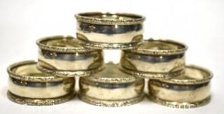 Set of (6) Birk's Sterling Napkin Rings. 107g 