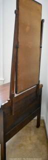 Vintage Mahogany Two Drawer Chest of Drawers with Pivot Mirror.  Some damage to mirror frame not in photos.  