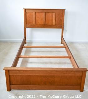 Oak Mission Style Twin Bed Frame. 42 1/2W  x 79L" x 37"T 0069LW