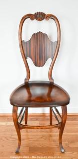 Petite Queen Anne Mahogany Side Chair with Carved Shell Decoration.   0082LW