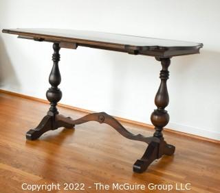 Vintage Mahogany Drop Leaf Console Table. Leaves Fold Under Table.  Measures 44" x 28" x 36".