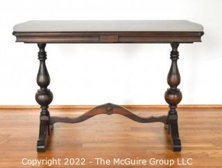 Vintage Mahogany Drop Leaf Console Table. Leaves Fold Under Table.  Measures 44" x 28" x 36".