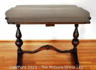 Vintage Mahogany Drop Leaf Console Table. Leaves Fold Under Table.  Measures 44" x 28" x 36".