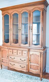 (2) Piece Chateau Collection Thomasville French Provincial China Cabinet.  61W x 19D x 84"T