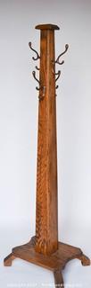 Vintage Mission Oak Coat Rack. Measures 64" tall. 0189SM