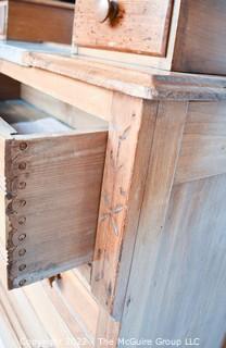 Antique Oak Eastlake Five Drawer Dresser with Marble Insert.  Measures 18"D x 40"L x 40"T. 0091SM