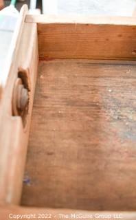 Antique Oak Eastlake Five Drawer Dresser with Marble Insert.  Measures 18"D x 40"L x 40"T. 0091SM