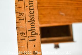 Antique Oak Kneehole Writing Desk.  Measures 19" x 30" x 34".