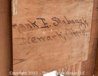 Antique Oak Kneehole Writing Desk.  Measures 19" x 30" x 34".