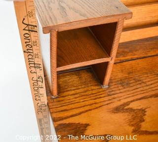 Antique Oak Kneehole Writing Desk.  Measures 19" x 30" x 34".