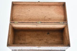 Primitive Small Chest or Trunk with Original Faux Grain Paint. 24W x 10D x 10 1/2"T 0120SM