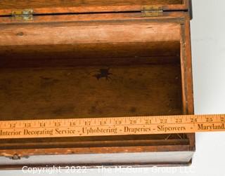 Primitive Small Chest or Trunk with Original Faux Grain Paint. 24W x 10D x 10 1/2"T 0120SM