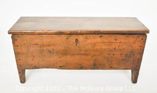 Antique American Primitive Blanket Chest or Trunk with Legs.  24W x 8D x 12"T 0105SM