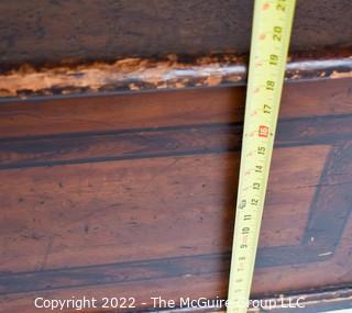 Antique 19the Century Paint Decorated Oxblood Wood Trunk or Chest. Measures 18" x 20" x 28". 0099SM