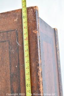 Antique 19the Century Paint Decorated Oxblood Wood Trunk or Chest. Measures 18" x 20" x 28". 0099SM