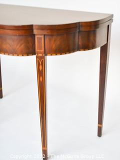 Hepplewhite Style Inlaid Mahogany Demilune Card Table 0186SM