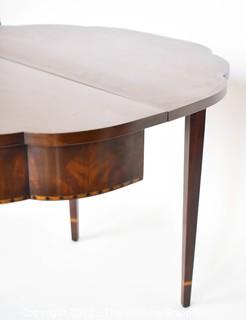 Hepplewhite Style Inlaid Mahogany Demilune Card Table 0186SM