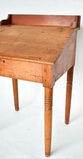 19th Century American Primitive Slant Top Clerk's Desk with Slot for Payments.  Measures 21" x 27" x 40". 0093SM