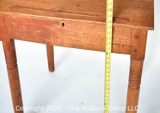 19th Century American Primitive Slant Top Clerk's Desk with Slot for Payments.  Measures 21" x 27" x 40". 0093SM