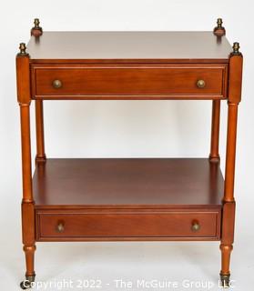 Two Drawer Rolling Bar Cart on Casters  0182BE