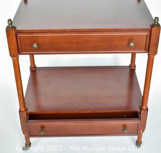 Two Drawer Rolling Bar Cart on Casters  0182BE