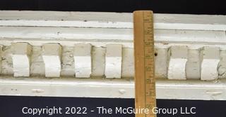 Victorian White Painted Outdoor Architectural Dental Molding Trim.  Measures 42W x 8T x 6"D