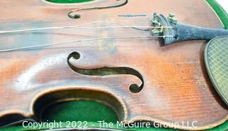 Vintage Franz Antoni Stoff Violin, Two Bows and Case. Needs repair.