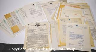 Collection of late 1950's - early 60's contracts and accompanying correspondence between talent agencies and their clients, including Washington DC metro area private schools and clubs.  Includes racist remarks.  The Silver Tones, The Starlighters, The Delacardos, Huey "Piano" Smith and The Clowns, The Alaskans Orchestra, The Aristocrats, The Columbians Dance Orchestra, The Plympics, Barry McKinley, Sonny Dunham and His Orchestra, Charlie Spivak, The Jimmy Livingston Orchestra, Chuck Gordon and his Orchestra, The Jivers and Band, Dean Hudson and his Orchestra, Donald Leace, Sam Donahue and His Orchestra, The Caravelles, Eddie Hill and his Combo and The Chanteiliers.  0112RH