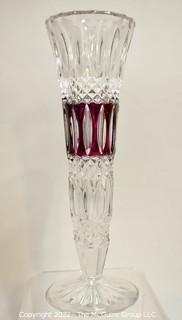 Five (5) Pieces of Victorian Bohemian Cut Glass Including Cranberry Glass Cruet.