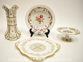 Four (4) Pieces of Hand Painted Fine Porcelain Including Schumann Arzberg Bavaria & Tuscan English Bone China.