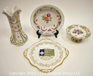 Four (4) Pieces of Hand Painted Fine Porcelain Including Schumann Arzberg Bavaria & Tuscan English Bone China.