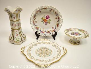 Four (4) Pieces of Hand Painted Fine Porcelain Including Schumann Arzberg Bavaria & Tuscan English Bone China.