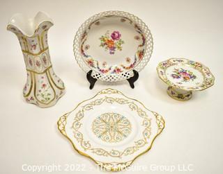 Four (4) Pieces of Hand Painted Fine Porcelain Including Schumann Arzberg Bavaria & Tuscan English Bone China.