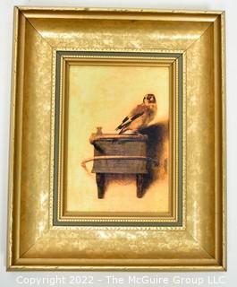 Framed Reproduction Art "The Goldfinch".  Measures 9" x 12".